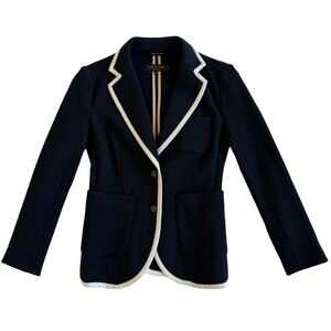 Rag & Bone Wool Navy Blazer with White Accents